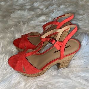 Sun & Stone salmon colored wedges size 9M NWOT